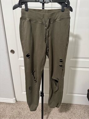 NSF Olive Distressed Drawstring Joggers